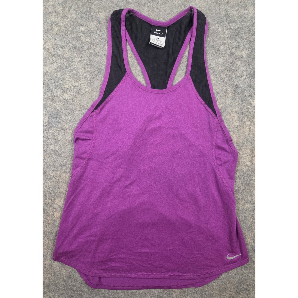 Nike Dri-FIT Womens Purple Mesh Racerback Running Tank Top Small